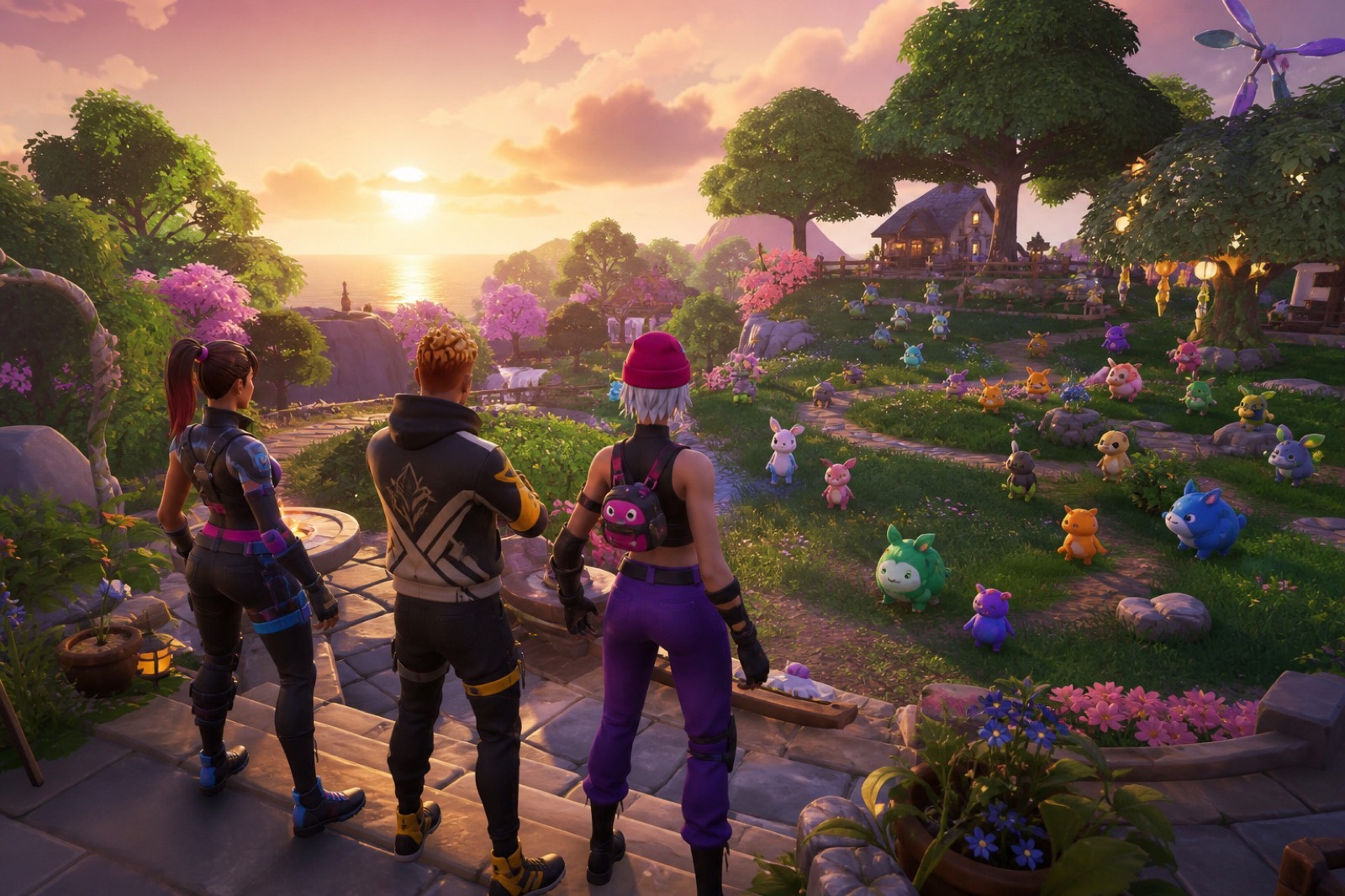 Friends visiting a Sprite Garden together